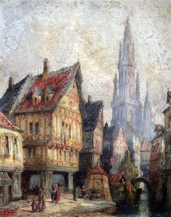 Henry Schafer (19thC.) Views of Antwerp and Bruges, Belgium, 10 x 8in.